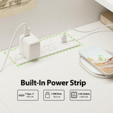 Agilestic L-Shaped Electric Standing Desk, 63x55 Inch Ergonomic Adjustable Height Desk with Storage, Stand Up Corner Desk Sit Stand Computer Table Power Outlet & LED Lights, Office Table, White Agilestic