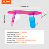 VEVOR Acrylic Coffee Table, Iridescent Acrylic End Table, Colorful Acrylic Side Table 37.4 in (L) x 19.7 in (W) x 13.8IN (H) for Coffee, Drink, Food, Snack Used in Living Room, Courtyard, Terrace VEVOR