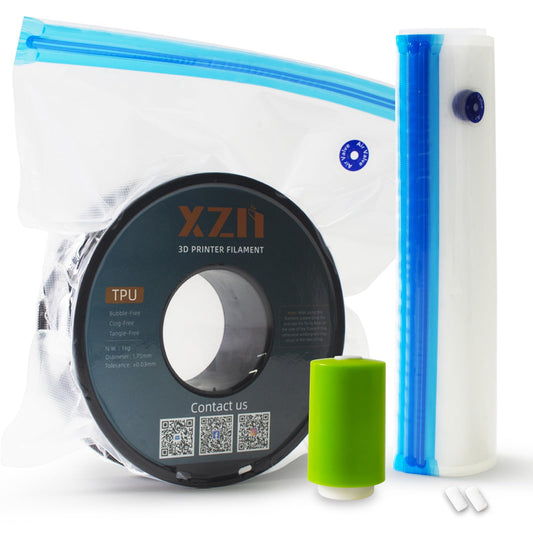 XZN 10 Pcs Filament Storage Bags Vacuum Sealed Kit with Electric Pump, 12.8"x14.8", 2Pcs Sealing Clip, 0.26mm Thick, Moisture/Dust Proof, Fit Most 0.25/0.5/1KG 3D Printer Filament - WoodArtSupply