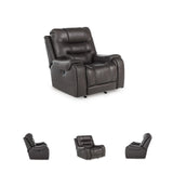 Signature Design by Ashley Trumble Modern Faux Leather Manual Rocker Recliner with Track Arms, Gray Signature Design by Ashley