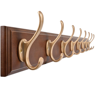ZAYBOD Rustic Coat Hooks Wall Mount, Large 39.4 Inch Long Coat Rack for Garage & Entryway, Heavy Duty Organizer with 8 Hooks, Farmhouse Wooden Wall Decor for Jackets, Hats, Bags
