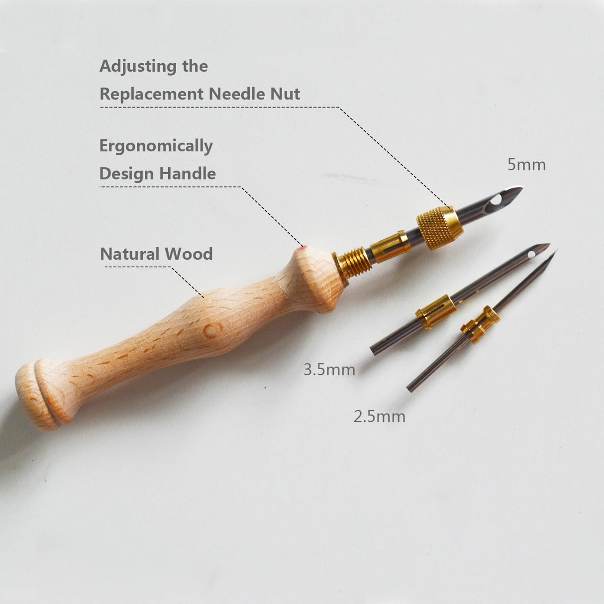 DiaWiew Adjustable Punch Needle Kit - Punch Needle Tool Include Wooden Handle Embroidery Pen Kits - Punch Needle Set for DIY Craft Decoration and Gifts - Perfect for Adults Beginners DiaWiew