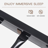 ikalido Twin Over Full Metal Bunk Bed with Guard Rail & Removable Ladder in Matte Black ikalido