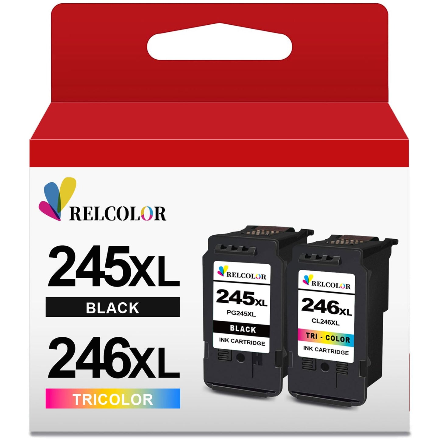 Relcolor Compatible Ink Cartridge Replacement for Canon 245XL 246XL (Black Color 2 Pack) 245 246 XL PG245 CL246 MX490 MG2522 MX492 TR4520 TR4500 MG2520 TS3300 TS3322 MG2525 TR4522 TS3100 TS3122 TS3320