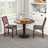 Giantex Folding Dining Chairs Set of 2, Foldable Wood Kitchen Chairs with Padded Seat, Solid Wood Frame, Max Load 400 Lbs, No Assembly Easy to Store Wooden Dining Chairs for Apartment, Small Space Giantex