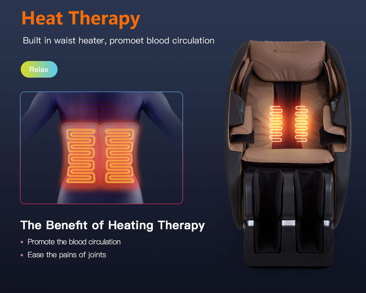 BestMassage Shiatsu Massage Chairs Full Body and Recliner Zero Gravity Massage Chair Electric with Built-in Heart Foot Roller Air Massage Easy to Move for Home Office,Black BestMassage