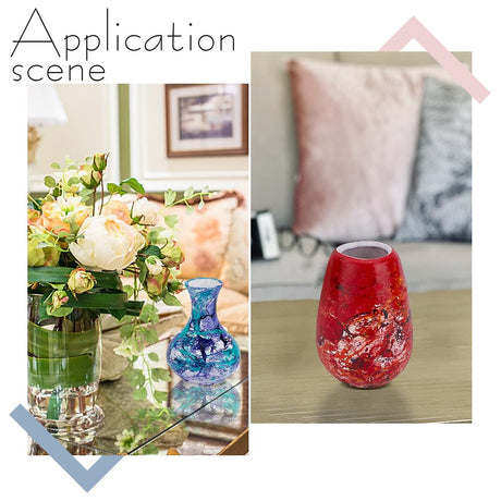 WEBEEDY DIY Water Marble Painting Kit for Adults 2 Styles Vase Marbling Paint Art Set with Instruction for Beginners Paint Your Own Flower Vase Craft Kits Birthday Wedding Mother's Day Creative Gift WEBEEDY