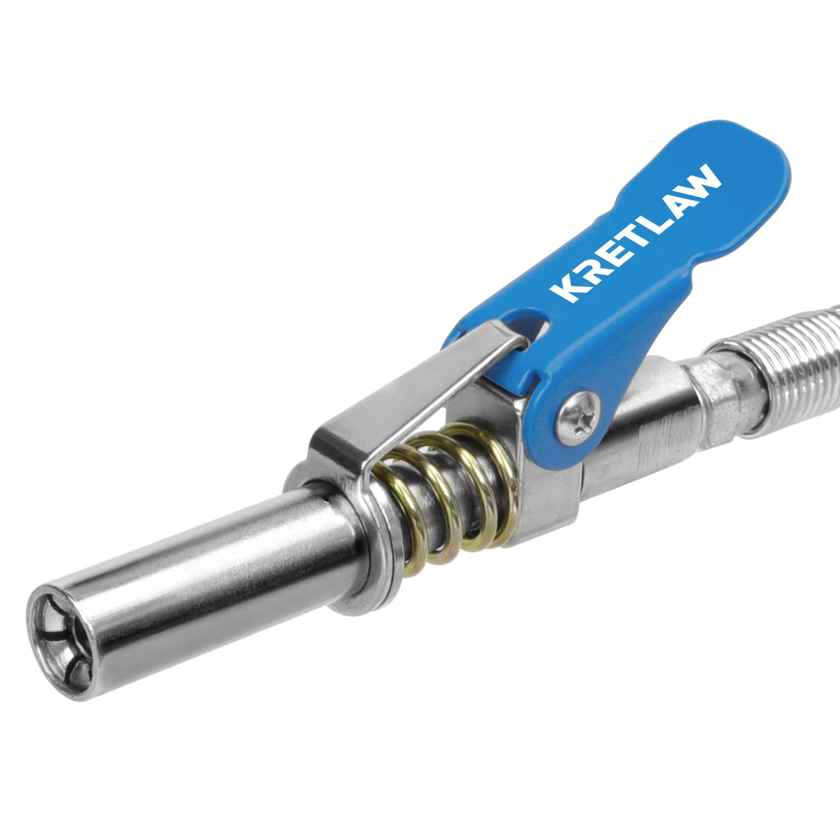 KRETLAW Grease Gun, 7000 PSI Heavy Duty Professional Pistol Grip Grease Gun Kit with Double Grease Injector Needle and 18" & 2pc 12" Flex Hose,14oz KRETLAW