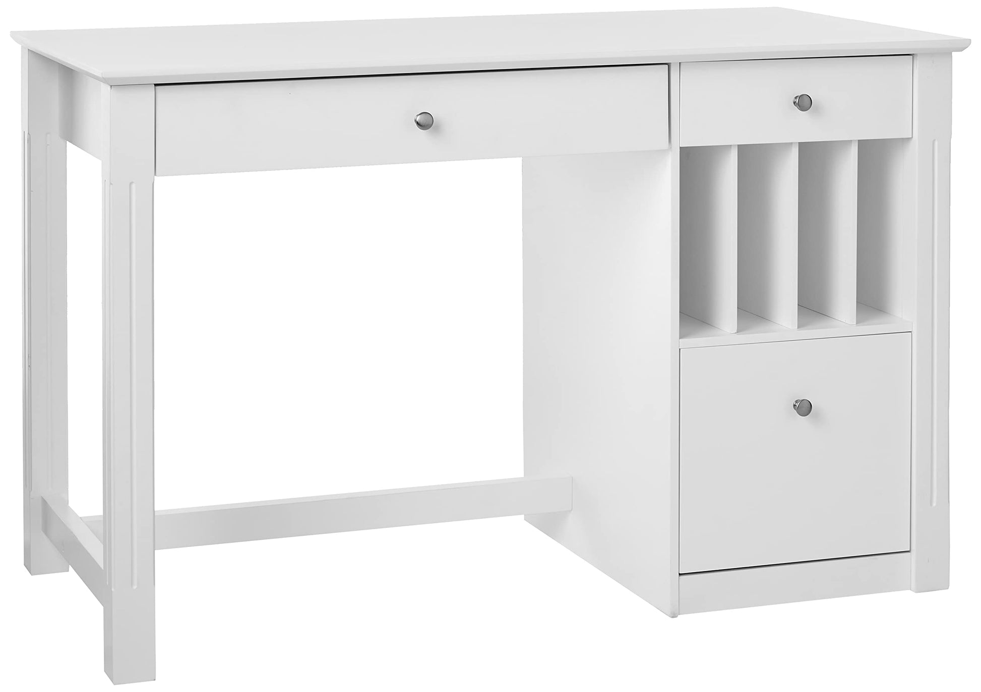 Walker Edison Modern Wood Computer Writing Desk Storage File Drawer Office Home Office Workstation Small, 48 Inch, White - WoodArtSupply