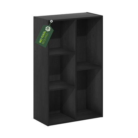 Furinno Luder 5-Cube No Tool Assembly Open Shelf, Blackwood Furinno