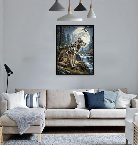 ACIOPPL Paint by Numbers for Adults Beginner Colorful Animal DIY Acrylic Painting Kits Animal Wolf Oil Painting by Number Kit Drawing Acrylic Paint Canvas Set for Home Wall Decor Colorful Wolves Generic
