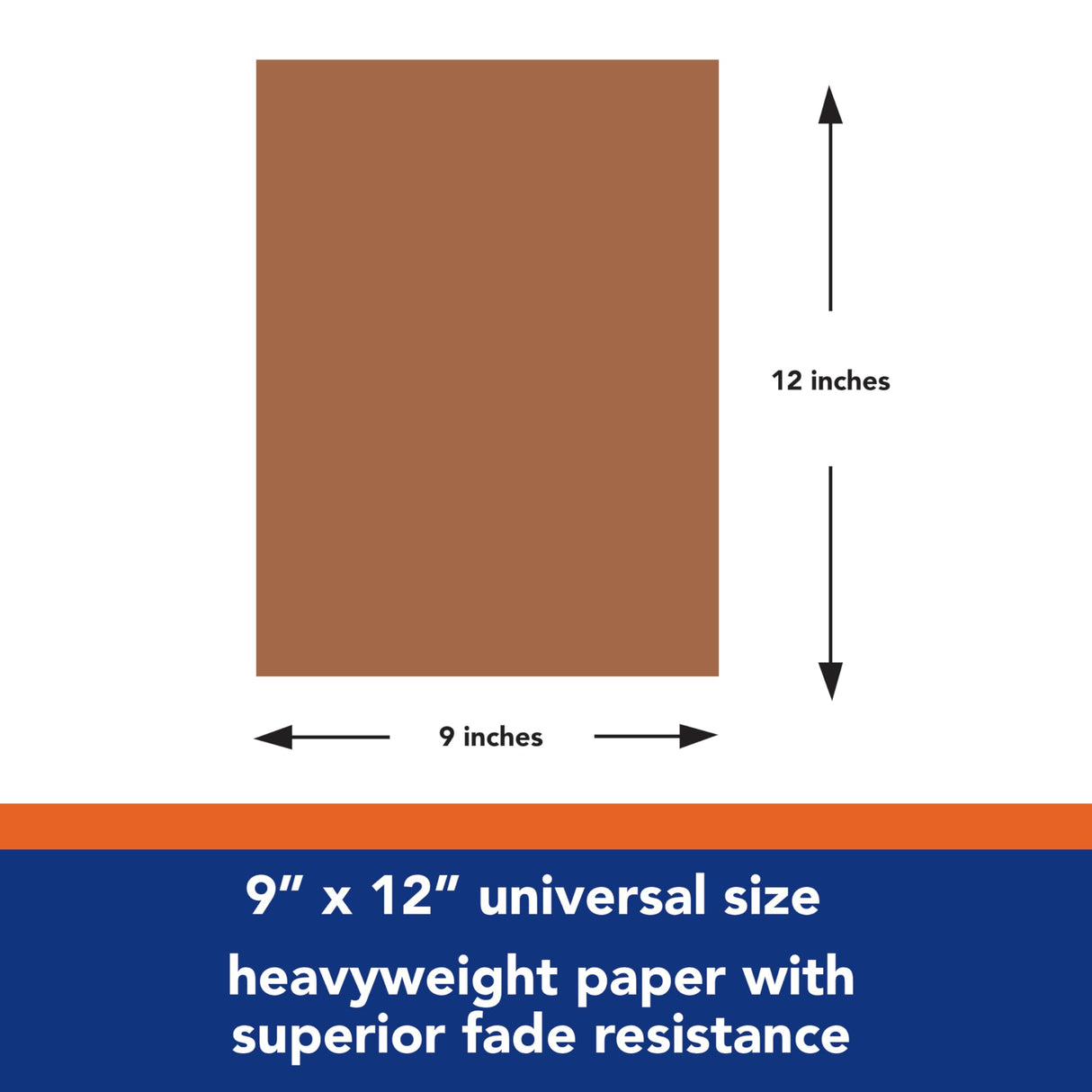 Pacon 103025 Tru-Ray Construction Paper, 76 lbs., 9 x 12, Warm Brown, 50 Sheets/Pack Tru-Ray