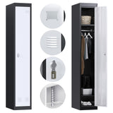 Metal Storage Cabinet Locker 1 Door for Pool Club Office Gym School Commercial Black (1 Door) Generic
