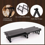 SCUNDA Accordion Wall Hanger with 16 Hooks, Wooden Wall Expandable Coat Rack for Coat, Hats, Baseball Caps, Coffee Mug, Jewelry(Black) SCUNDA