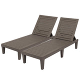 VINGLI Outdoor Chaise Lounge Chair Set of 2, Waterproof Outdoor Lounge Chair with 5-Level Adjustable Backrest, Patio Chaise Lounges for Garden, Pool, Beach Patio Deck Sunbathing (Light Taupe, 2 PCS) VINGLI