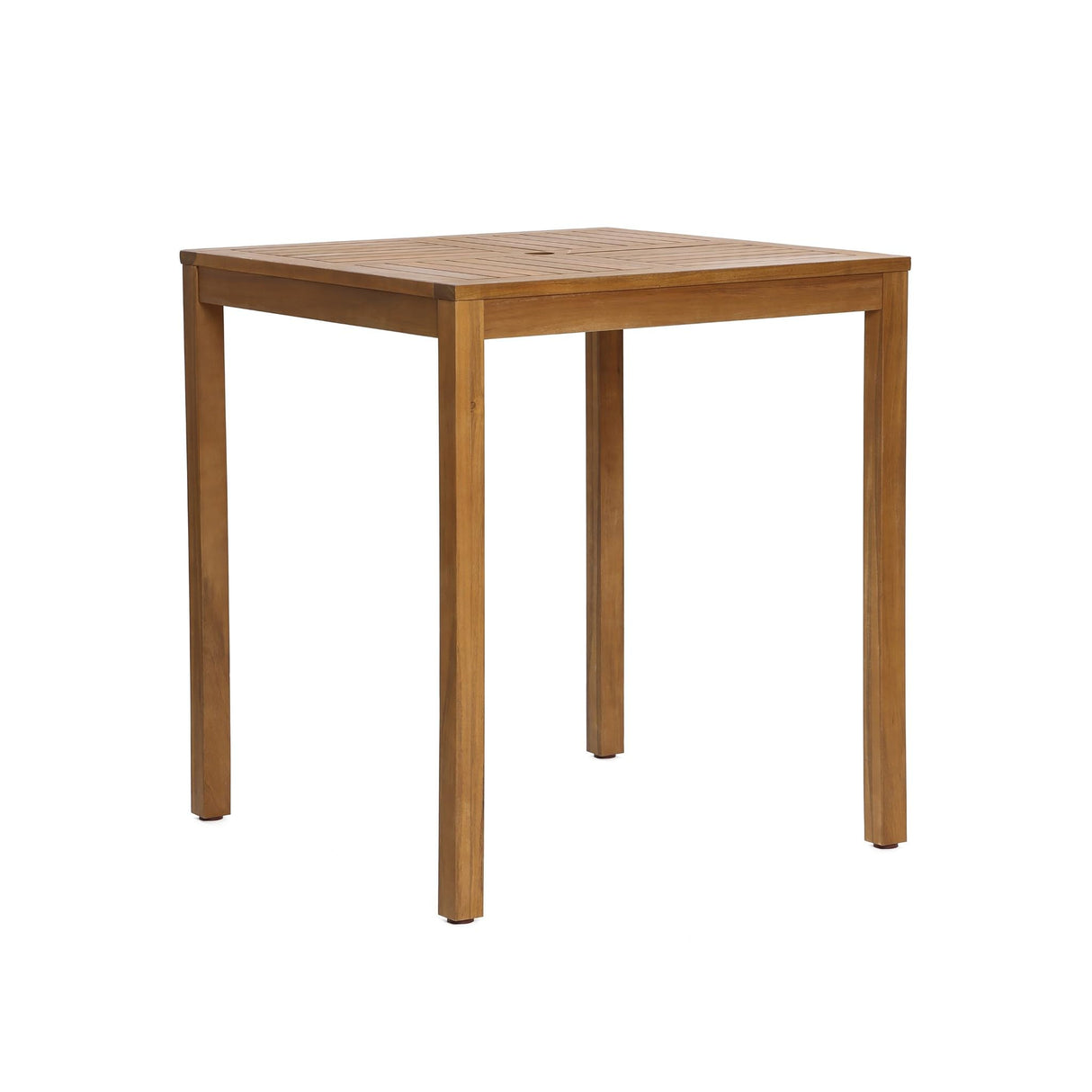 LuxenHome Outdoor Dining Table, 37'' Acacia Wood Counter Height Table 4-Person, Outdoor Square Bar Tables with Umbrella Hole, Patio Furniture for Garden, Poolside, Porch, Backyard LuxenHöme