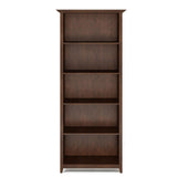 SIMPLIHOME Amherst SOLID WOOD 30 Inch Transitional 5 Shelf Bookcase in Russet Brown, For the Living Room, Study Room and Office SIMPLIHOME