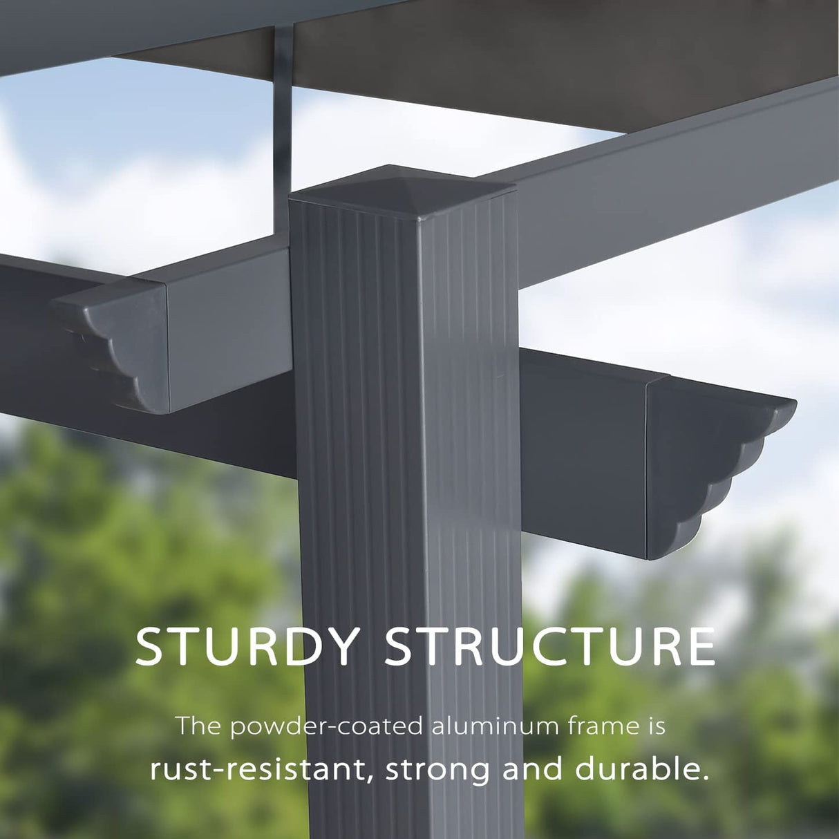 PURPLE LEAF 10' X 13' Outdoor Retractable Pergola with Sun Shade Canopy Patio Metal Shelter for Porch Garden Pavilion Grill Gazebo Yard Modern Gray Pergola with 24 Led Hanging String Lights PURPLE LEAF