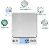 KUBEI Upgraded Larger Size Digital Food Scale Weight Grams and OZ, 5kg/0.1g Kitchen Scale for Cooking Baking, High Precision Electronic Scale with LCD Display KUBEI