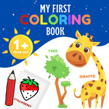 My First Coloring Book: 12 Months Old and plus : Coloring Book with Thick Outlines for Babies and Toddlers (animals, fruits & vegetables, vehicles, household objects, clothes ...) WoodArtSupply