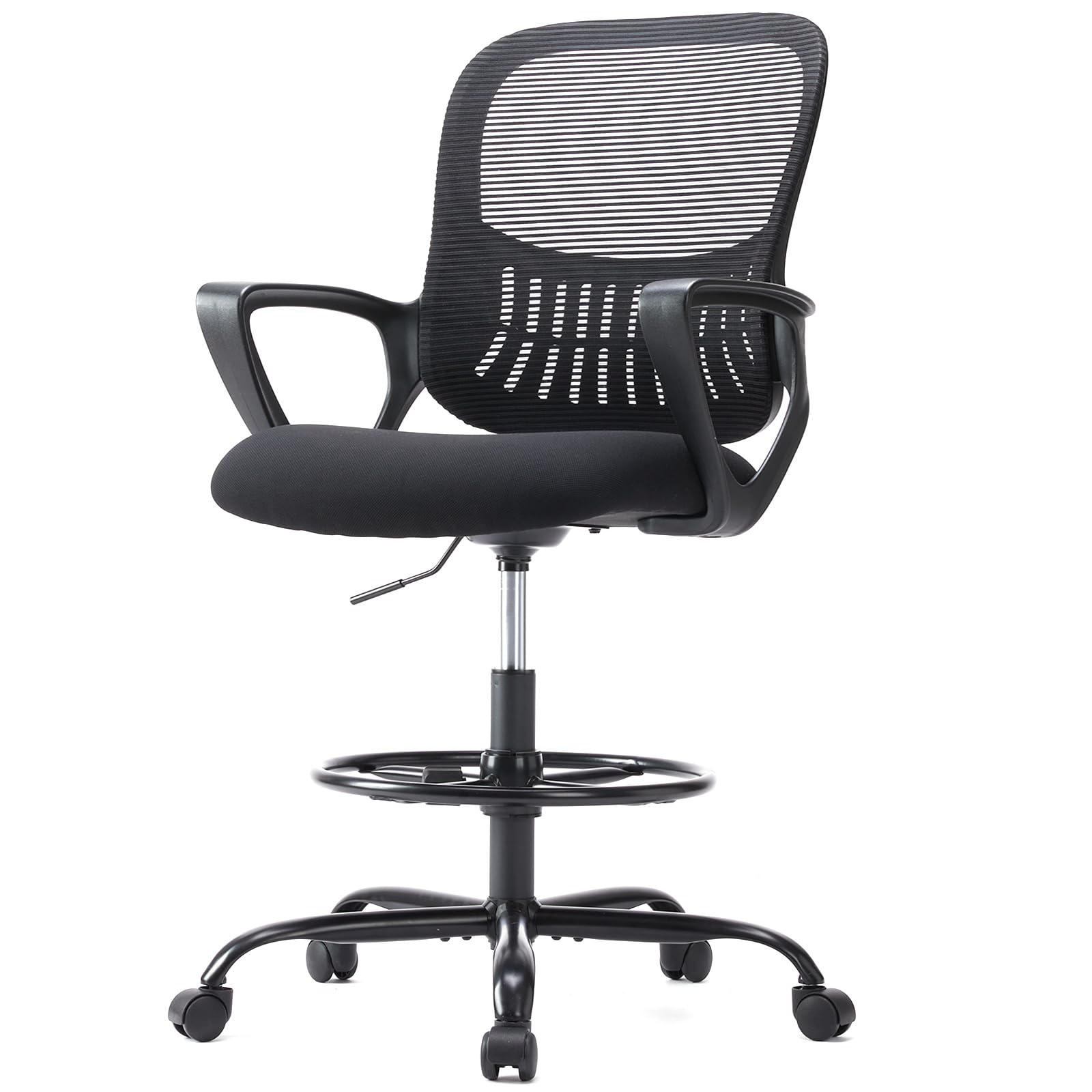 JHK Drafting Chair Standing Desk Chair Tall Office Chair for Standing Desk, Tall Desk Chair Counter Height Adjustable Office Chairs with Comfortable Armrests - WoodArtSupply