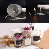 400 ft Cotton Candle Wick,24 PLY Braided Cotton Candle Making Wicks Spool + 200 Pieces Metal Sustainer Tabs + 1 Piece Centering Device Holder Set for DIY Crafts happytakehome