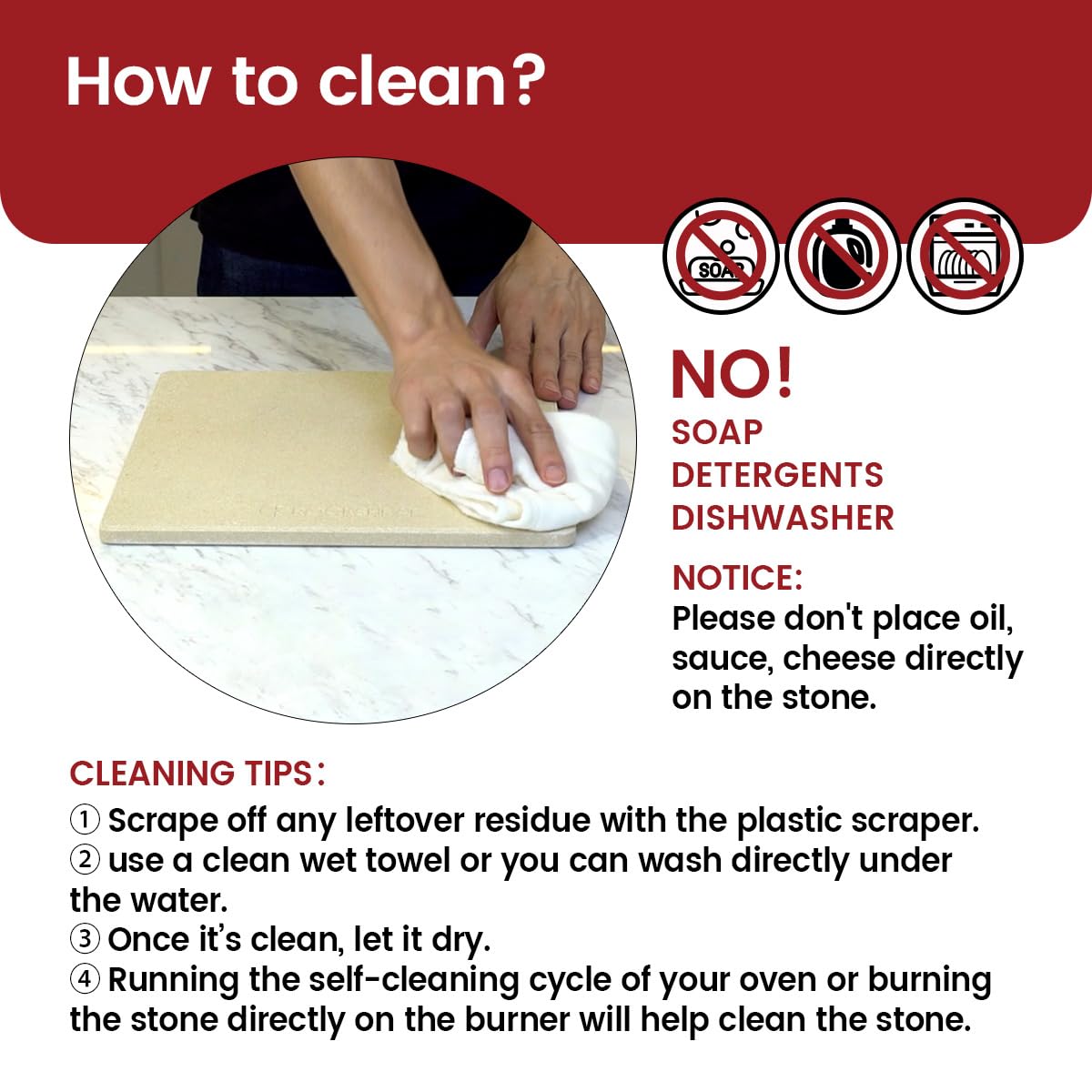 13.2" x 13.2" x 0.4" Square Cordierite Pizza Baking Stone Perfectly Compatible for Ooni Koda & Fyra 12, Uuni Pizza Oven ROCKSHEAT