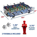 Sport Squad FX40 40 inch Table Top Foosball Table for Adults and Kids - Compact Mini Tabletop Soccer Game - Portable Recreational Hand Soccer for Game Room & Family Game Night - Incl. 2 Foosball Balls Sport Squad