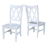 International Concepts 20P Double X Back Dining Chair, Beach White IC International Concepts