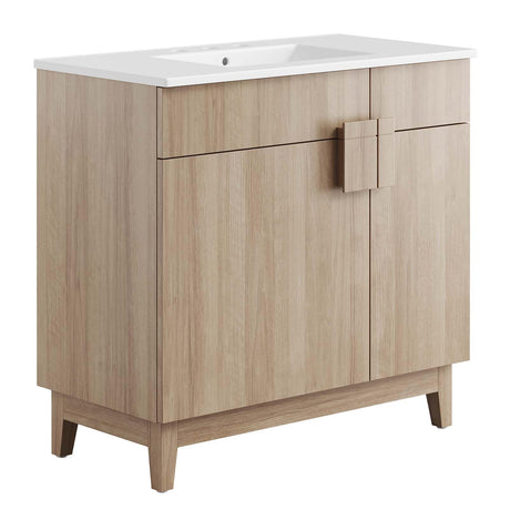 Modway Miles Vanity, White Oak Modway