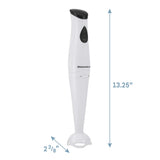 Elite Gourmet EHB-2425X Electric Immersion Hand Blender Stick, Mixer, Chopper, 1-Touch Control Multi Purpose, 150 Watts, For Soups, Sauces, Baby Food, White Elite Gourmet