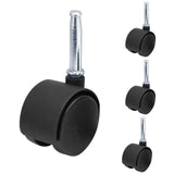 suiwotin 4pcs 1.5 Inch Swivel Caster Wheels, M8 Grip Neck Stem Caster Wheels, Heavy Duty Casters, Black Nylon Wheels Replacement for Furniture, Table, Cabinet, Shelf suiwotin