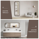 WallBeyond Full Length Mirror Wall Mounted 65"x22", Rustic Wooden Frame Floor Mirror, Large Full Body Mirror for Bedroom, Leaning or Hanging Against Wall (Walnut Solid Wood) WallBeyond