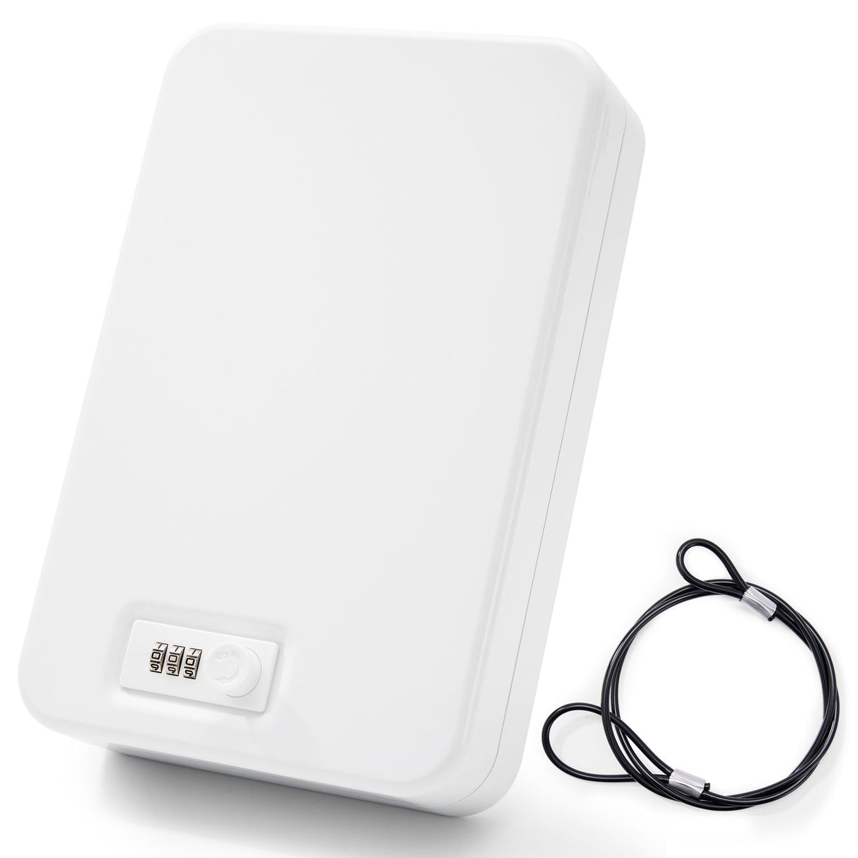 Sgorlds Gun Safe for Pistol, Portable Handgun Lock Box with Combination Lock, Pistol Safe for Car, Home, Travel, 11.5" x7.5" x2.5", White Sgorlds