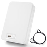 Sgorlds Gun Safe for Pistol, Portable Handgun Lock Box with Combination Lock, Pistol Safe for Car, Home, Travel, 11.5" x7.5" x2.5", White Sgorlds