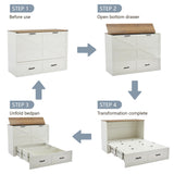 UYIHOME Murphy Bed, Murphy Beds Queen, Murphy Bed Cabinet with Large Storage, Queen Size Bed Frame with Storage for Bedroom, Living Room, Guest Bedroom,Home Office (Queen Size) UYIHOME