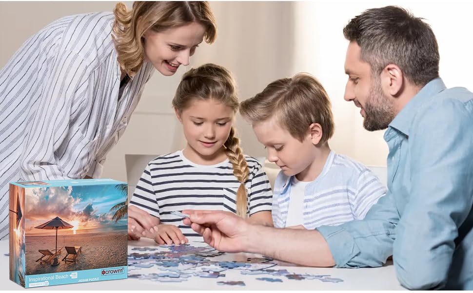 crowm 1000 Piece Puzzle for Adults, Hawaii Challenging Jigsaw Puzzles Families Beautiful Beach Scenes for Game Nights Large Puzzles Sunrise Sunset crowm