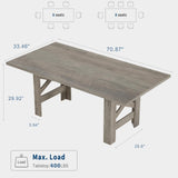 Garvee Wood Farmhouse Dining Table for 6-8, Heavy Duty Large Kitchen Table, 70.87" Long Rectangular Dining Room Tables with Strong Legs, Thickness Tabletop, for Big Family, Dinette, Rustic Gray Garvee