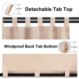OutdoorLines Waterproof Outdoor Curtains for Patio - Windproof Tab Top Gazebo Curtain Panels - Privacy Sun Blocking Outside Curtain Set for Porch, Pergola and Cabana 54 x 84 inch, Beige, 2 Panels OutdoorLines