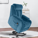 DAZONE Dark Blue Small Power Lift Recliner Chair for Elderly - Quiet Motor Electric Recliner with Overstuffed Comfort with Space-Saving Design for Living Room, Bedroom DAZONE