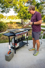 Gas One Flat Top Grill with 4 Burners – Premium Propane Grill with Outdoor Grill Cart – Stainless Steel Auto Ignition Camping Grill Outdoor Griddle – Easy Cleaning Grills Outdoor Cooking Propane Gas One