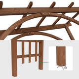 Saynwish 85" Solid Wood Garden Arch Trellis for Climbing Plants - Rustproof Wooden Arbor with Flat Top for Weddings, Parties & Outdoor Decor (Brown) Saynwish