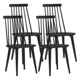DUHOME Dining Chairs Set of 4 Wood Dining Room Chair Black Spindle Side Kitchen Room Country Farmhouse Chairs Black DUHOME