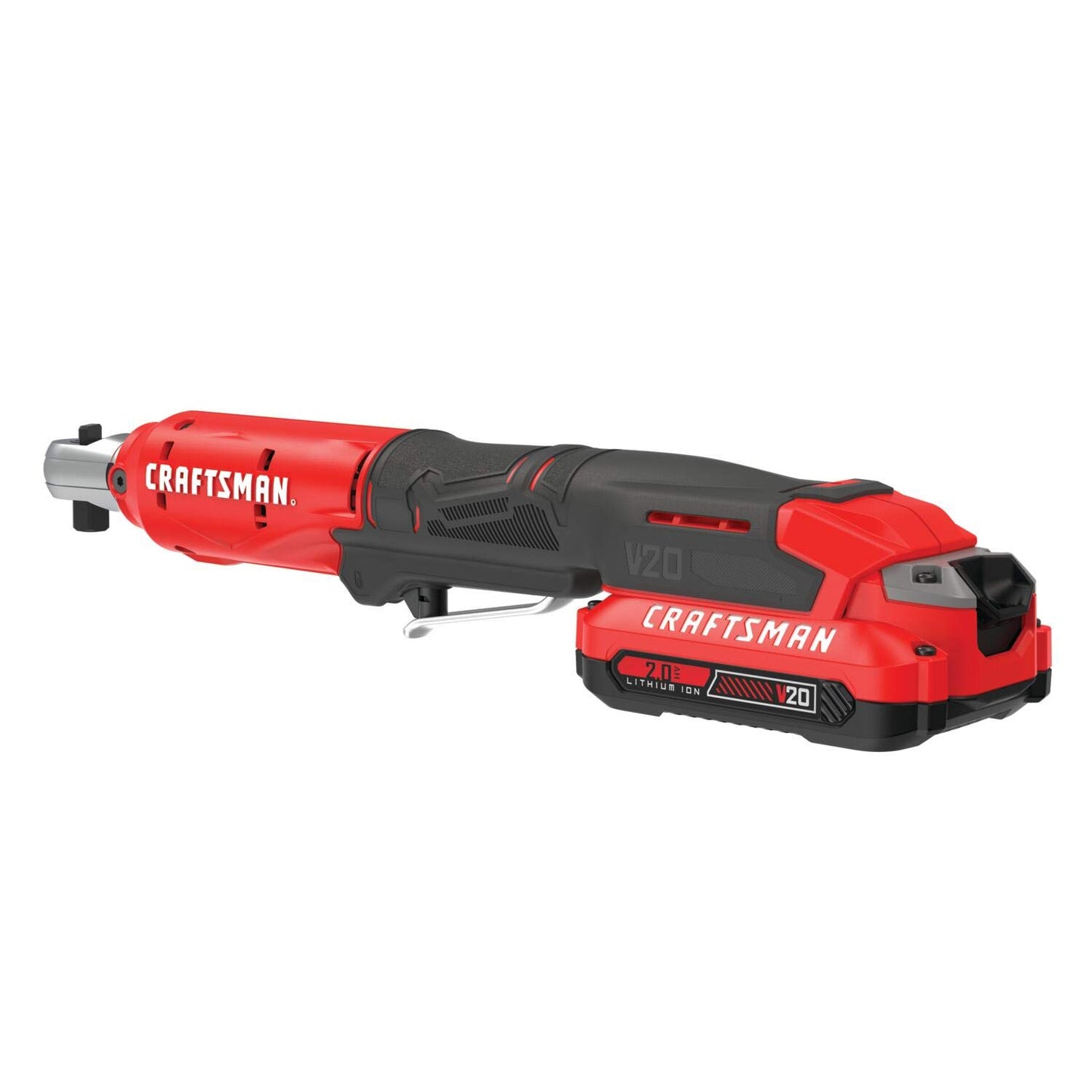 CRAFTSMAN V20 Cordless Ratchet Wrench Kit, 3/8 inch Drive, 300 RPM, up to 35 ft-lbs of Torque, Battery and Charger Included (CMCF930D1) - WoodArtSupply