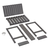 Psilvam Outdoor Poly Lumber Potting Bench, Polystyrene Garden Table with Storage Shelves, All-Weather Patio Work Station for Gardening(Grey) Psilvam