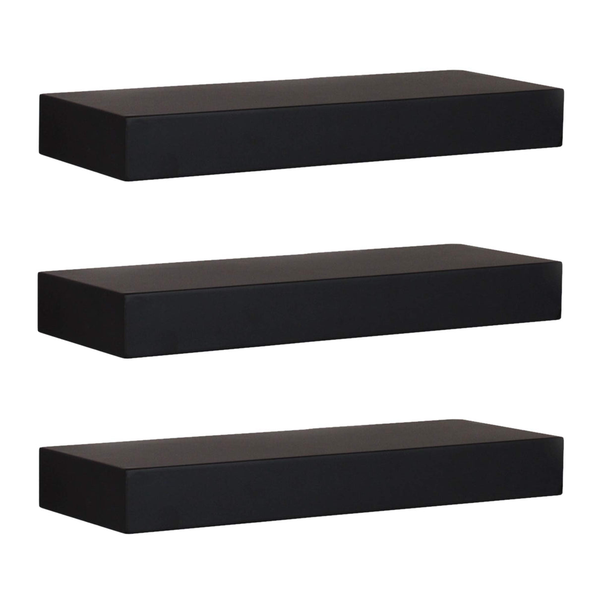 Kiera Grace Modern Floating-Shelves, Pack of 3, Black, 3 Count Kiera Grace