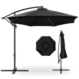 Best Choice Products 10ft Offset Hanging Market Patio Umbrella w/Easy Tilt Adjustment, Polyester Shade, 8 Ribs for Backyard, Poolside, Lawn and Garden - Black Best Choice Products