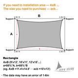 LOVE STORY 14' x 18' Sun Shade Sails UV Block Canopy Sail Shade for Patio Backyard, Turquoise Blue LOVE STORY