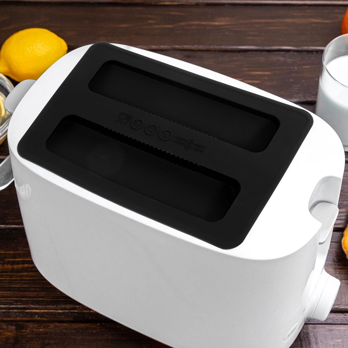 Silicone Toaster Dust Cover 2 Slice Toaster Lid Electric Bread Maker Upper Cover Toaster Machine Top Cover for Bread Machine Part Accessories （Black） BESTonZON