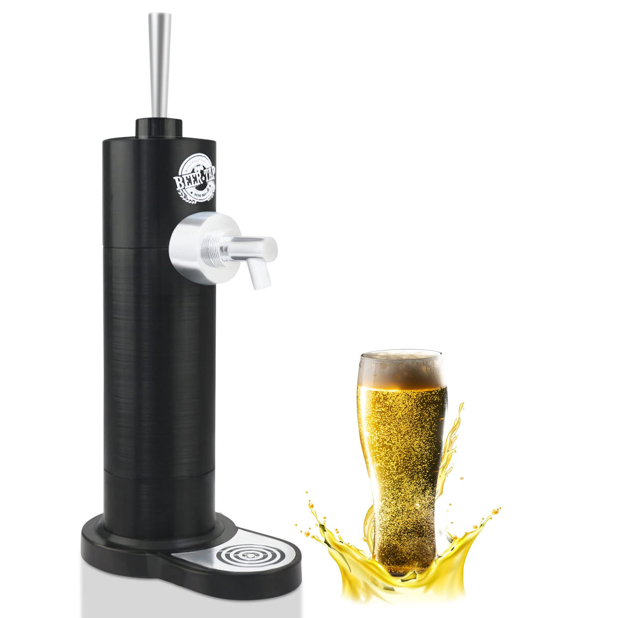 Richard Bergendi Home Draught Beer Pump, Beer kegerator, Beer Tap, Draft Beer Dispenser, Portable Mini Keg For All Can Beers, Ale, Birthday Gift for Men, Husband, Dad, Son, Beer Gifts For Men Black Heisey